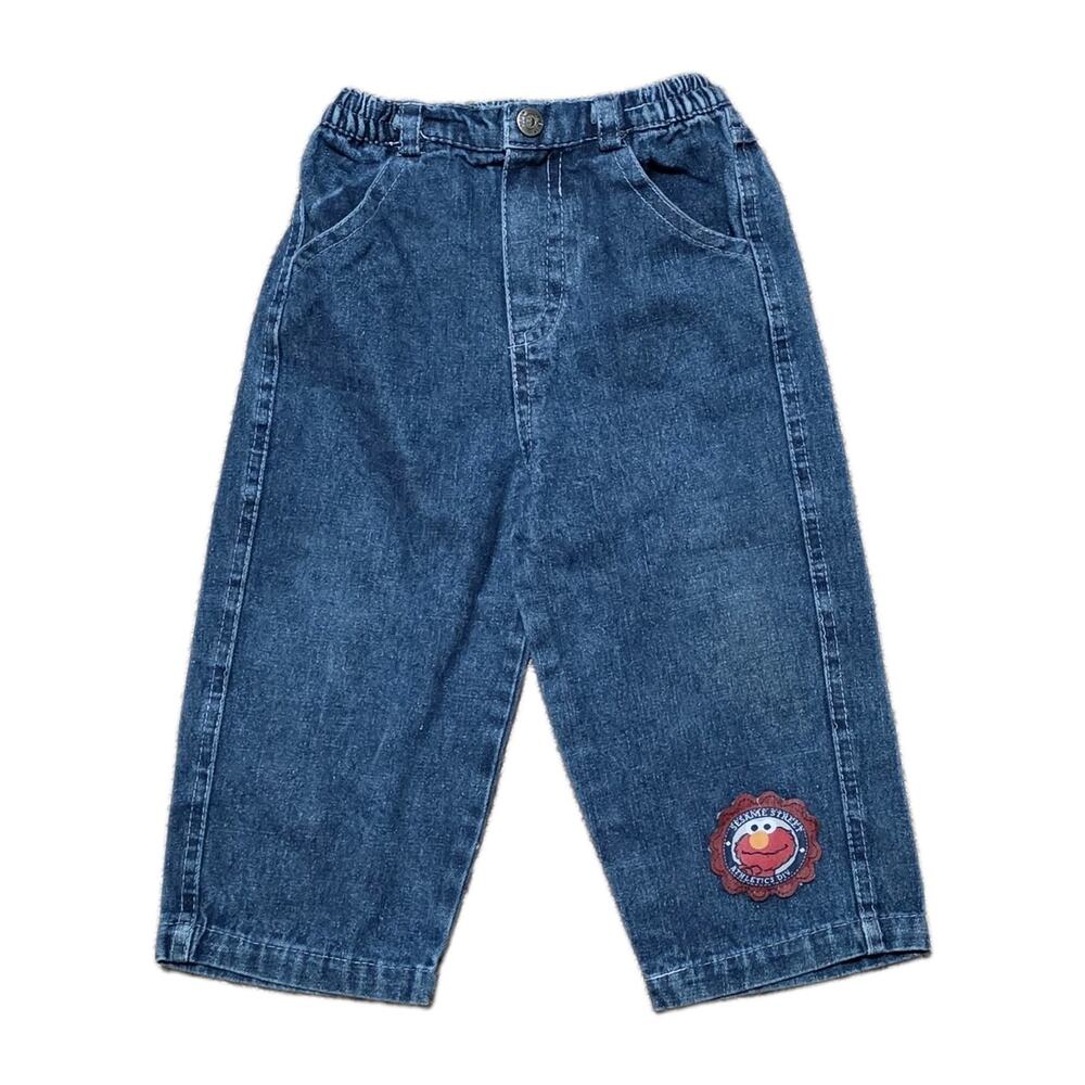 Vintage Y2K Sesame Street Elmo Toddler Jeans Size 24 Months Stretch Pockets